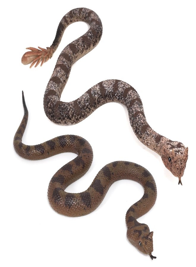 Lohoee 2Pcs Rubber Snakes Fake Snake Lifelike Rubbe Snake - Keep Birds Away for Garden Scare Birds Prank April Fools' Day or Halloween Decoration Props (Style 1) - Image 1